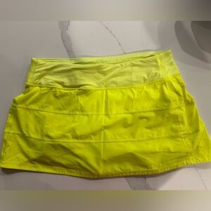 Lululemon Athletica Neon Yellow Pace Rival Skort